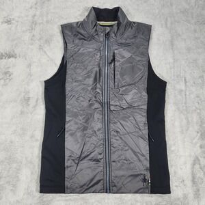 Smartwool Vest Mens Small Gray Black SmartLoft Insulated Merino Wool Full Zip